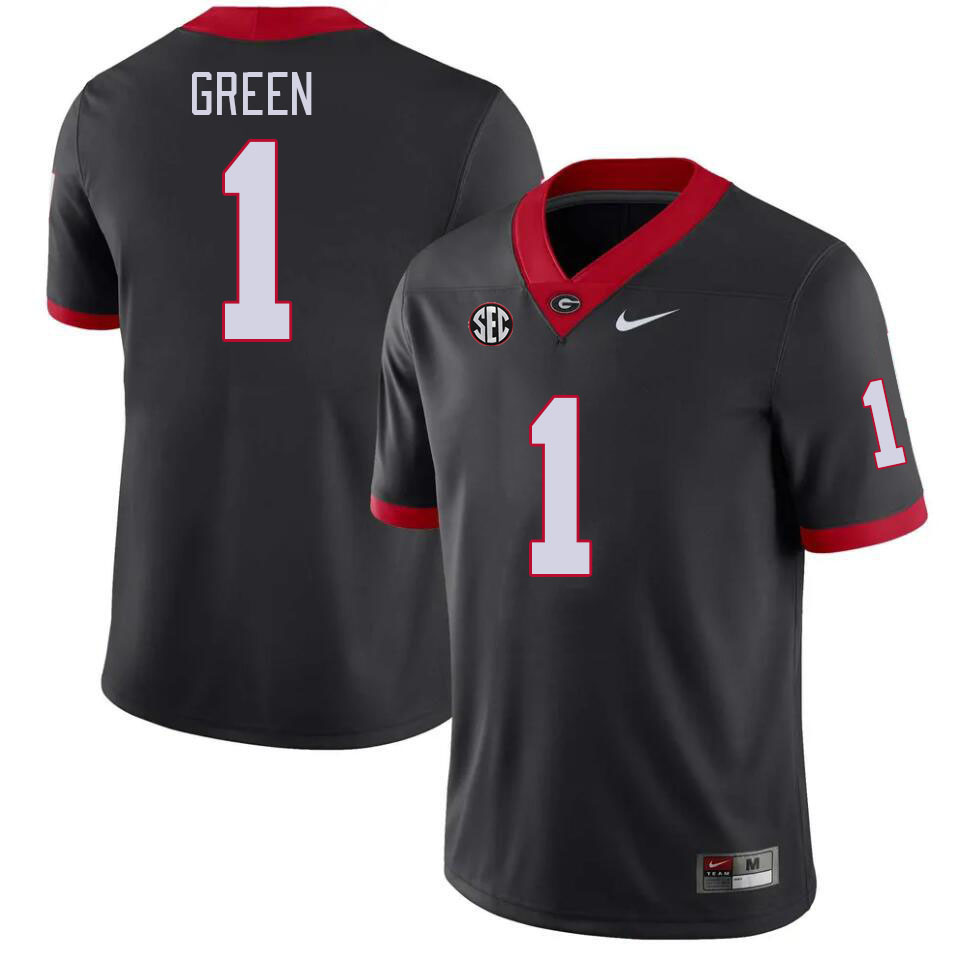 Georgia Bulldogs Men's Nyland Green #1 Black Stitched College UGA Football Jersey 23UO012RJ